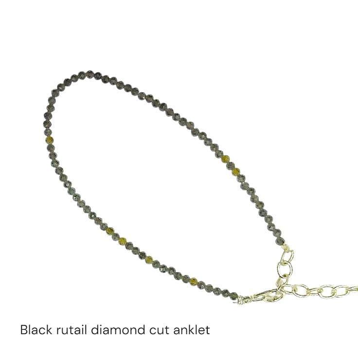 Black Rutail Diamond Cut Anklet