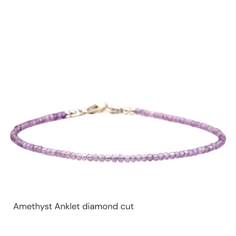 Amethyst Diamond Cut Anklet