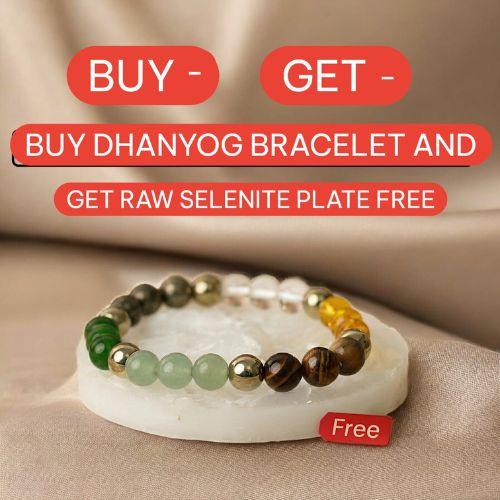 Buy Dhanyog Bracelet & Get Raw Selenite Plate FREE